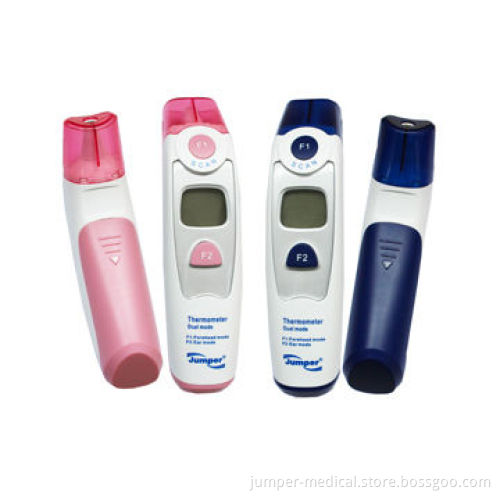 Dual-mode Infrared Thermometer, Forehead and Ear Mode, 20 Groups of Memories, LCD Display wit Alarm
